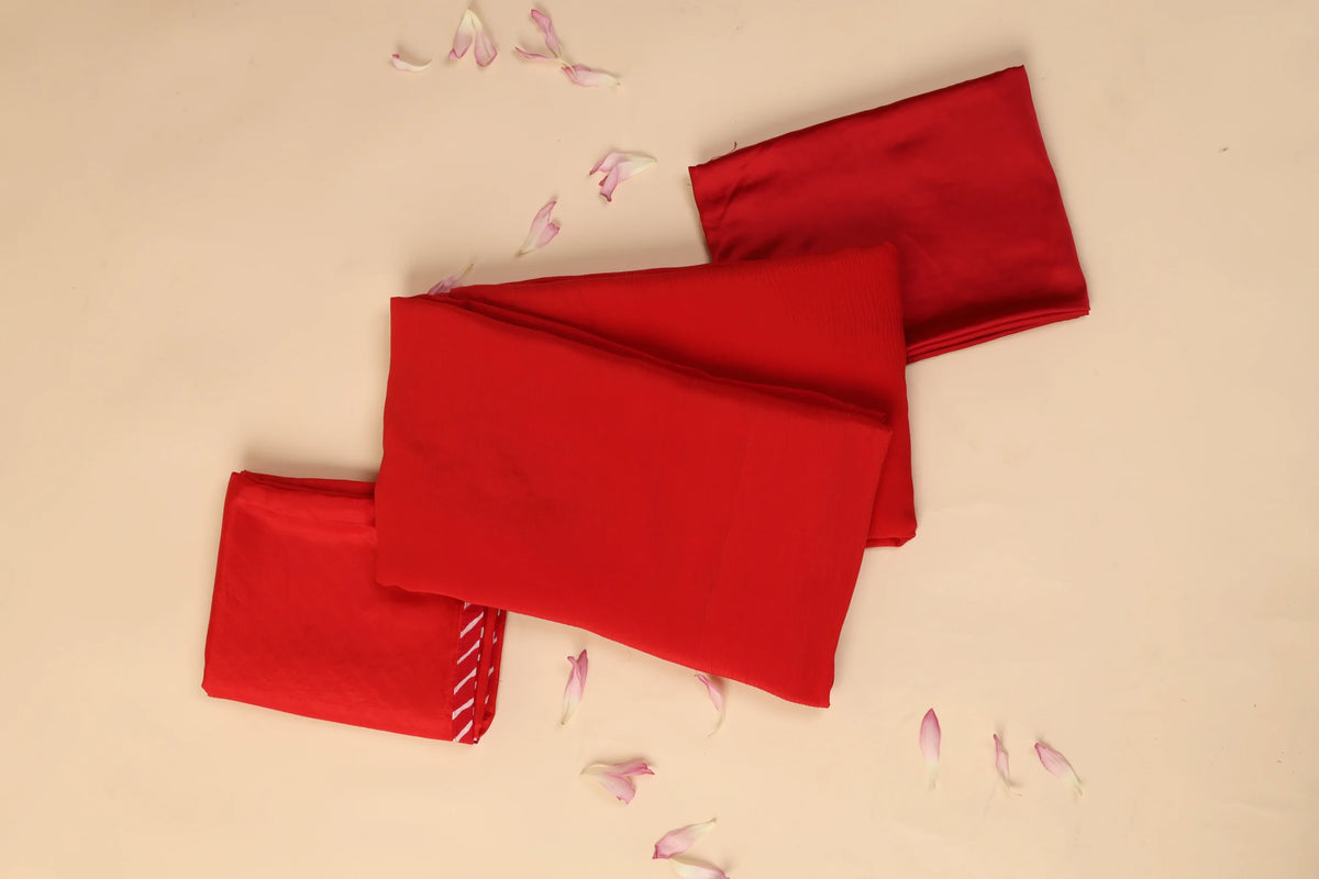 Red Chiffon Saree