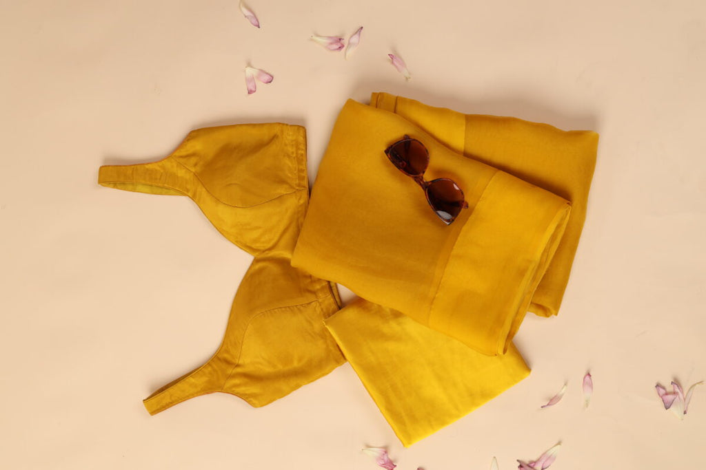 Yellow Organza Saree