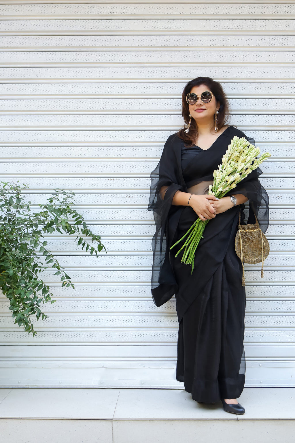 Black Organza Saree