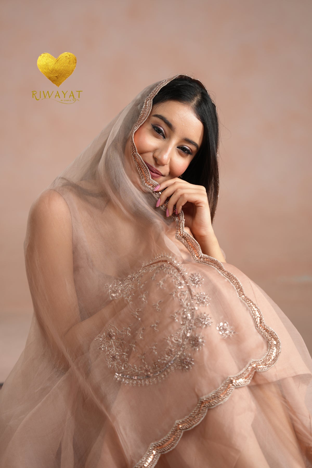 Dusty Blush Zari Saree
