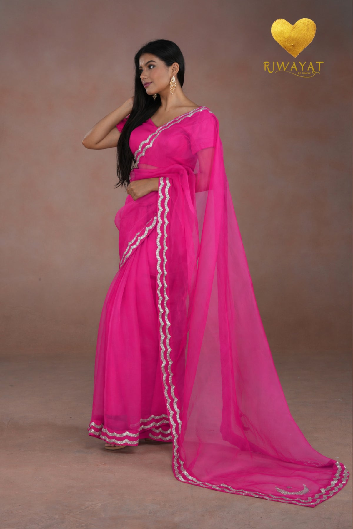 Silver & Gold Edge Saree