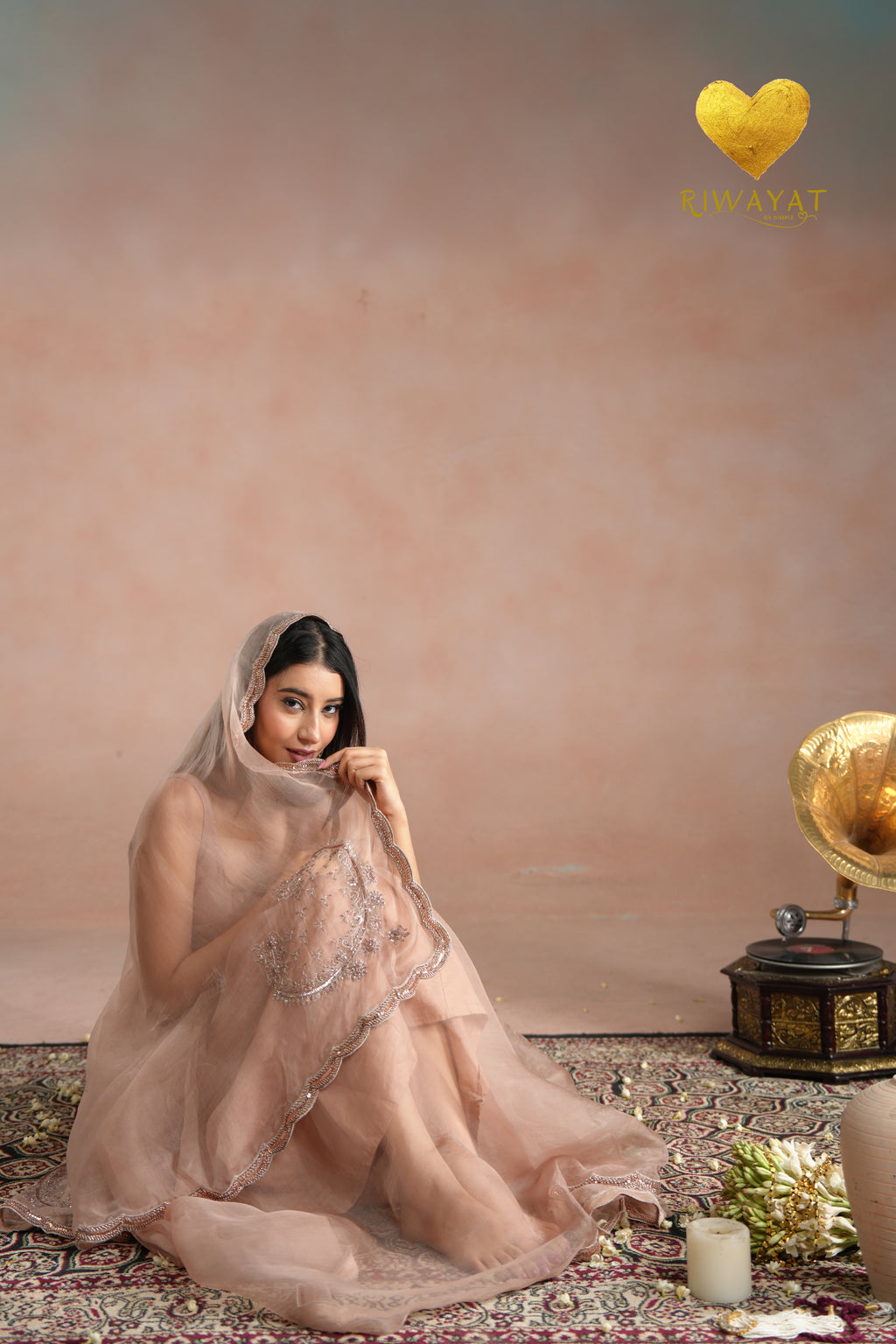 Dusty Blush Zari Saree