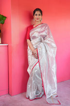 Silver Woven Saree