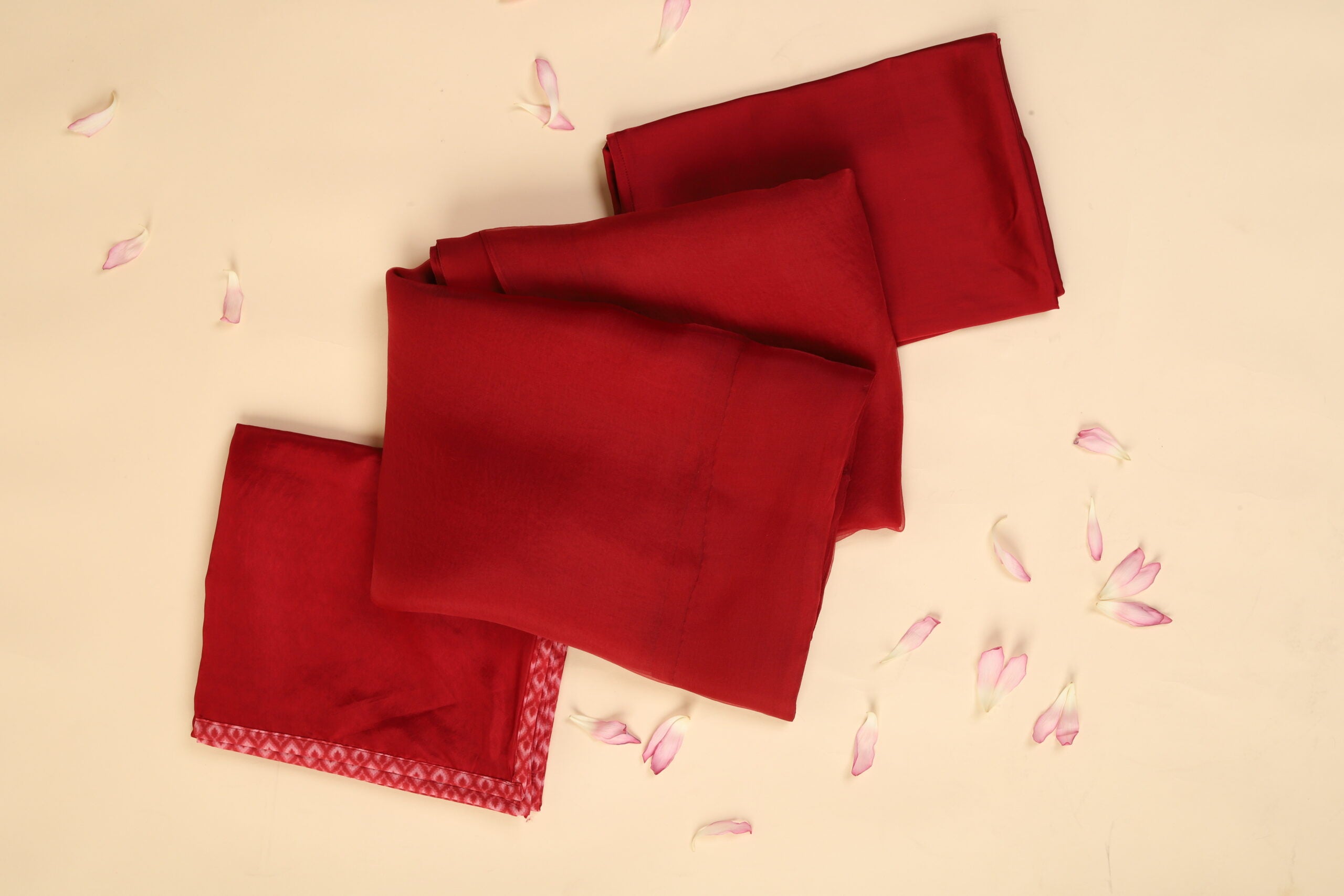 Burgundy Organza Saree