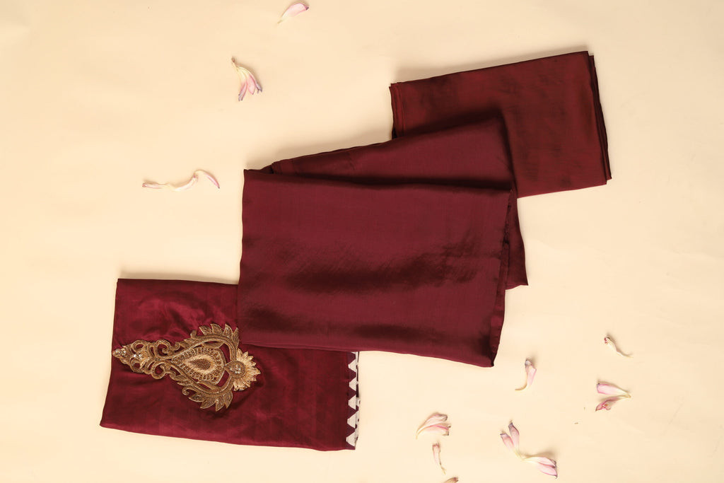 Maroon Silk Saree