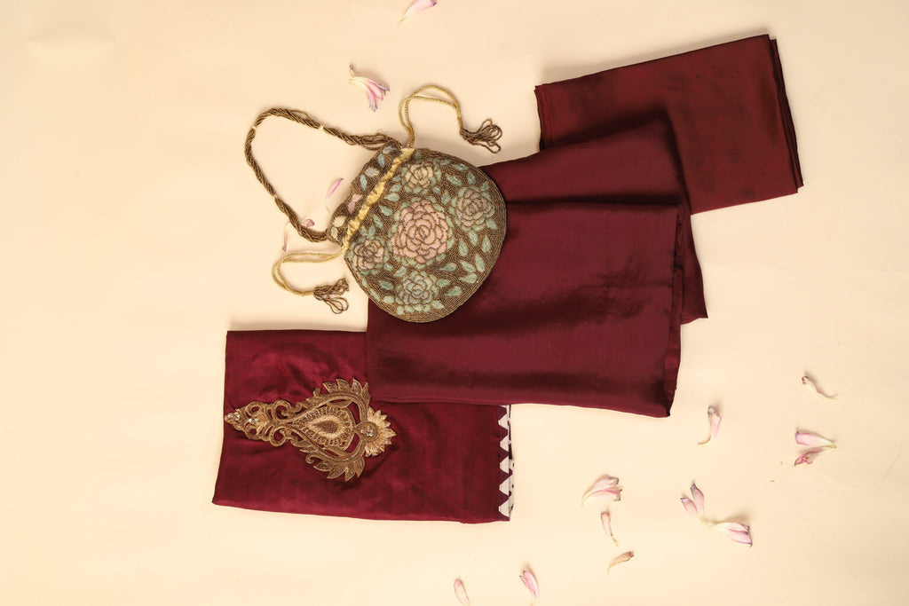 Maroon Silk Saree
