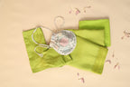Neon Green Half & Half Saree