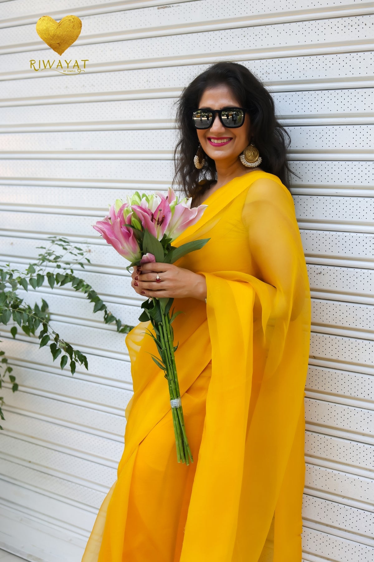 Yellow Organza Saree