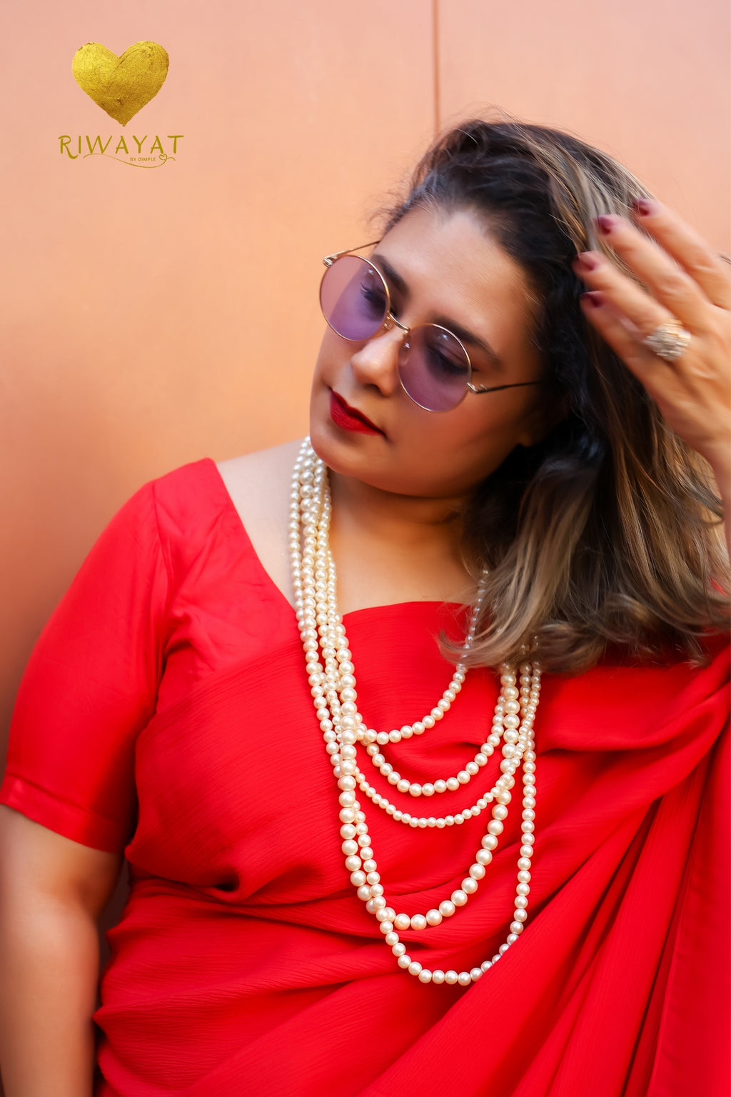 Red Chiffon Saree