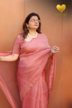Dusty Pink Organza Saree