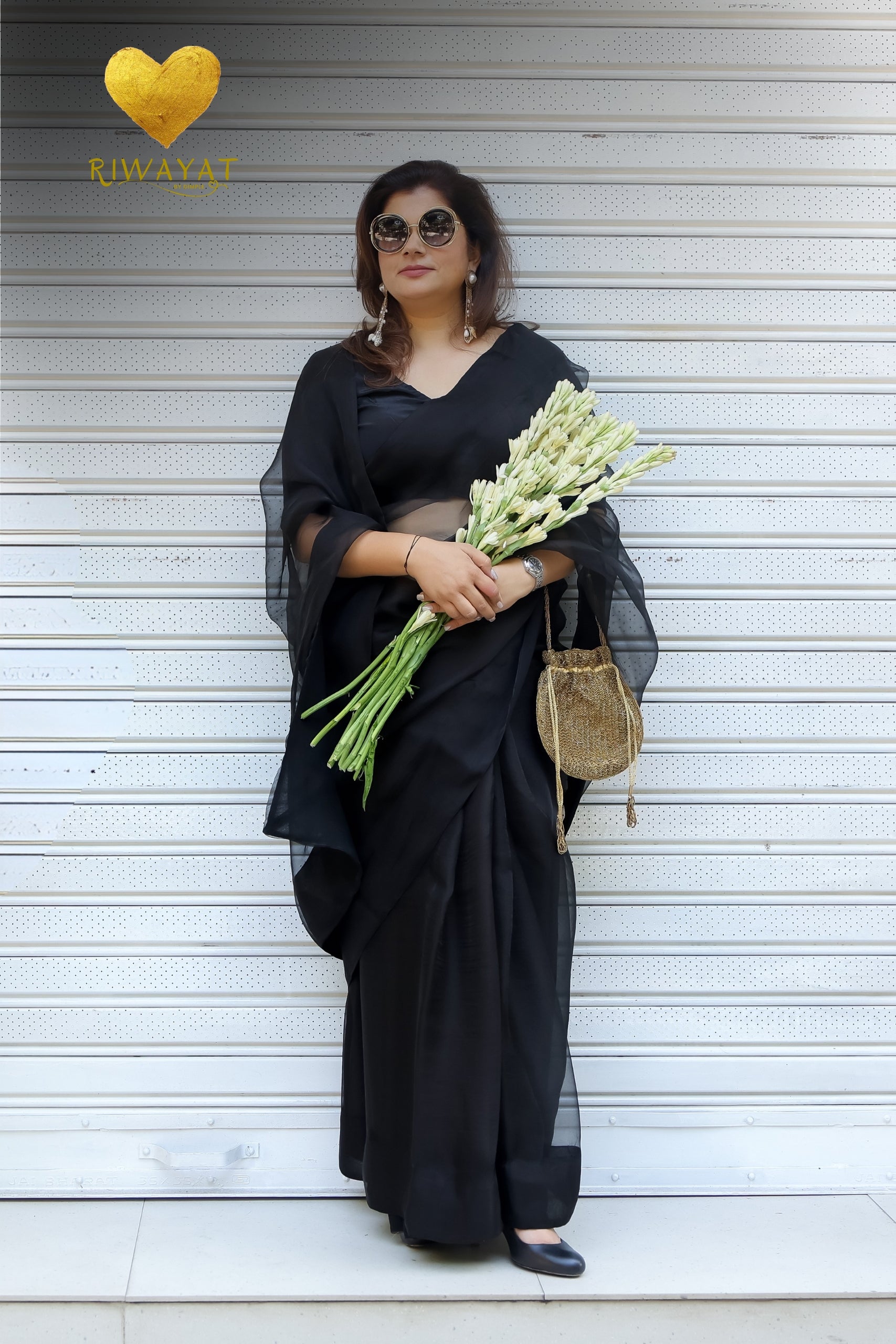 Black Organza Saree