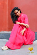 Hot Pink Organza Saree
